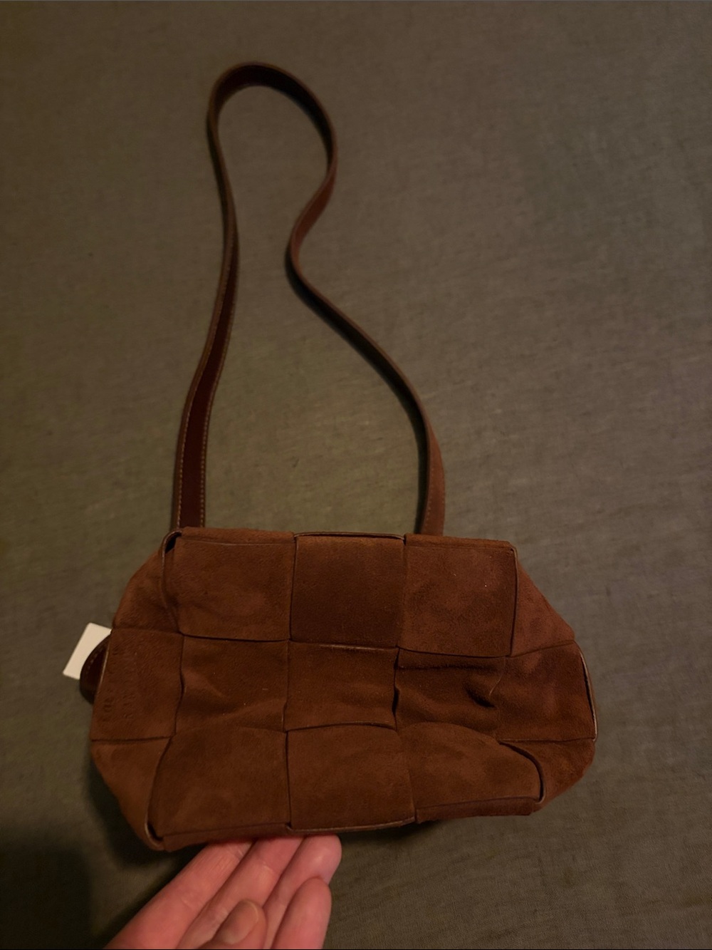 NWT Loeffler Randall Suede Laith Woven Crossbody Bag - Picture 8 of 10